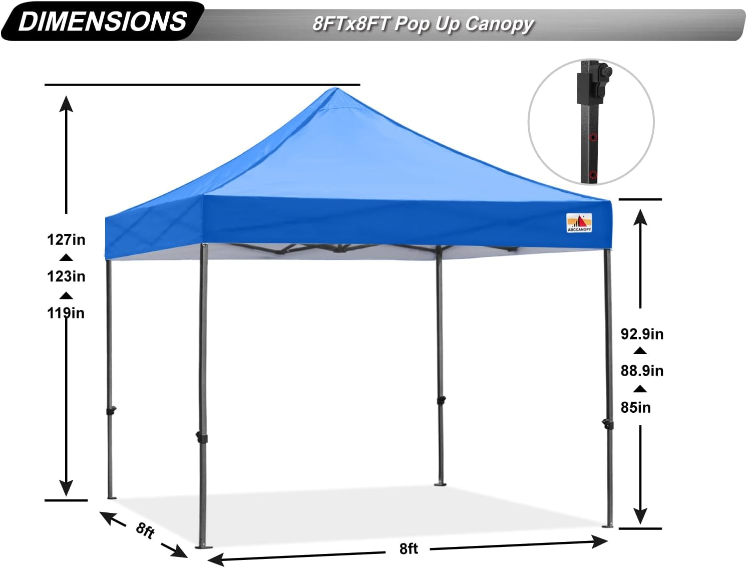 ABCCANOPY Patio Pop Up Canopy Tent 10x10 Commercial-Series (Black)
