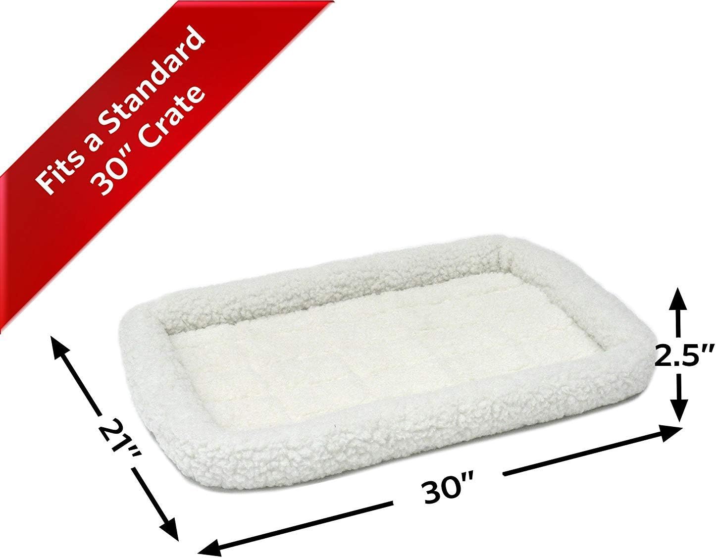 MidWest Homes for Pets QuietTime XXS Dog Bed – Cinnamon Faux Fur Bolster, Ultra-Soft and Machine Washable, Fits 18-Inch Crates and Carriers, for Small Dogs and Cats