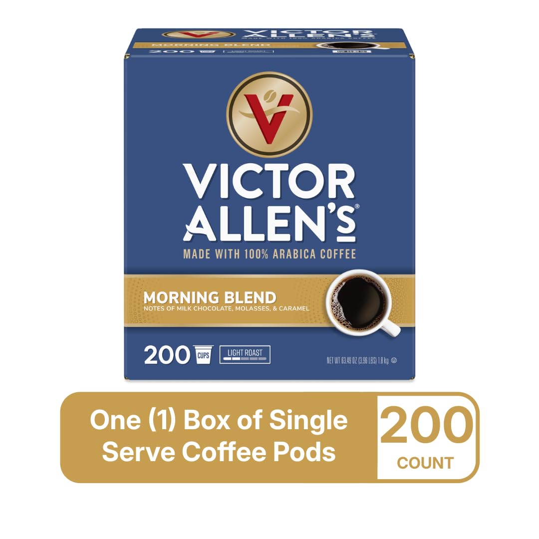 Victor Allen's Coffee Donut Shop Blend, Medium Roast, 80 Count, Single Serve Coffee Pods for Keurig K-Cup Brewers | 100% Arabica beans, Compatible with all K-Cup brewers, Kosher-OU (Pareve), 90-150mg caffeine per serving