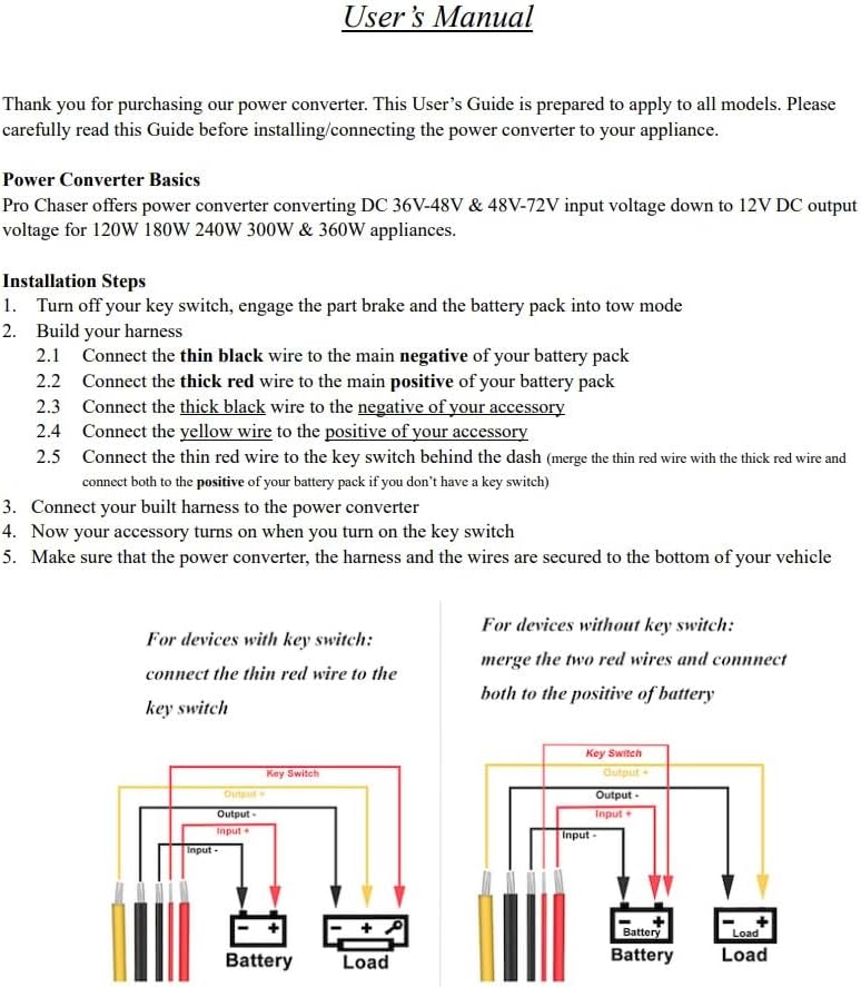 Pro Chaser DC-DC 72V 60V 48V Volt Voltage to 12V Step Down Voltage | Voltage Reducer Regulator 10A 15A 20A 25A 30A 35A for Scooters Bicycles & Golf Carts