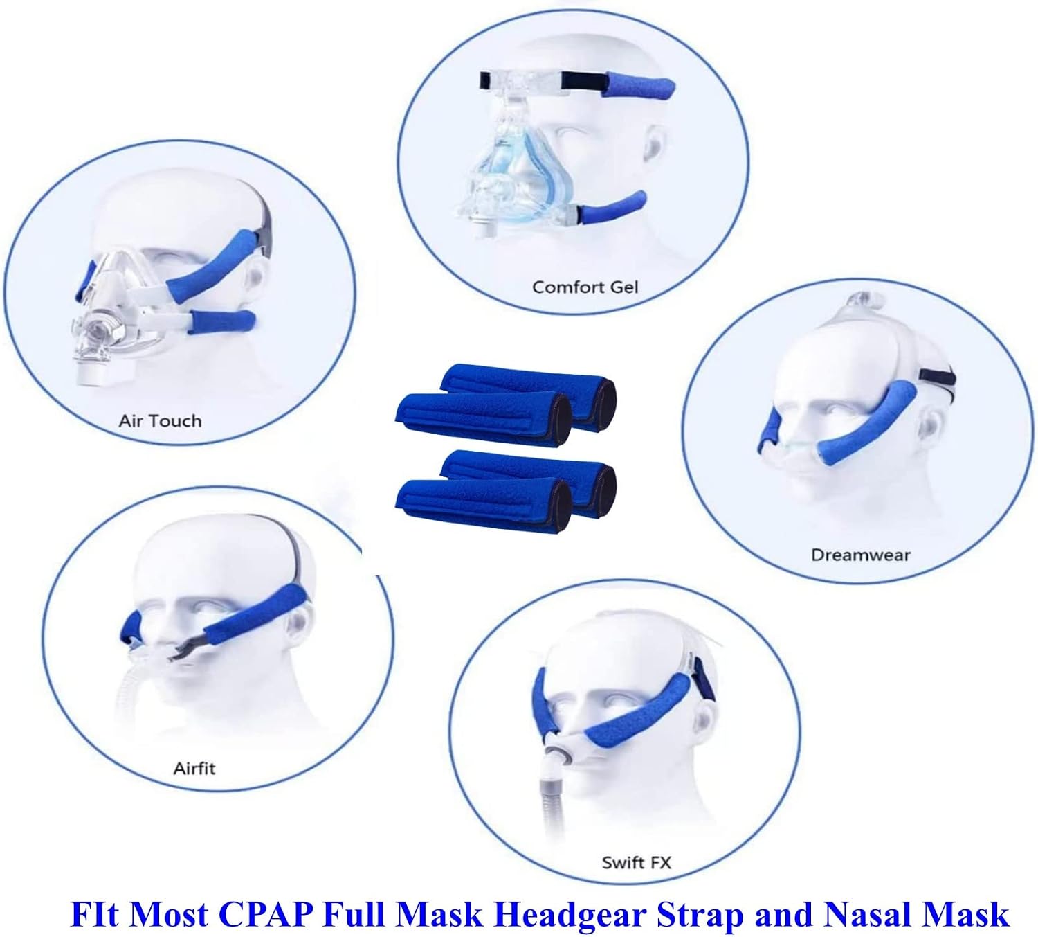 CPAP Strap Covers Headgear Pads Comfortable, 4 Pack