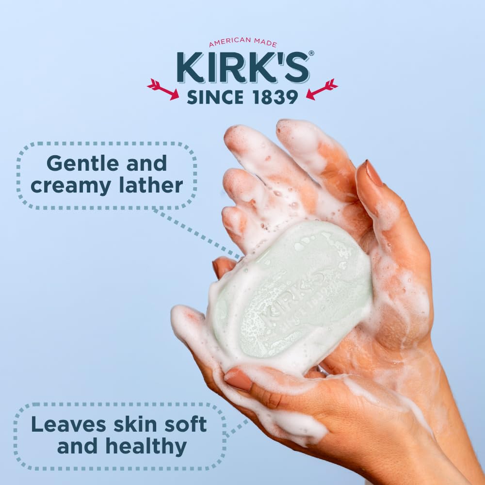 Kirk's Castile Bar Soap, Aloe Vera - Clinically Tested, Safe for Sensitive Skin with Coconut Oil, Vegan and Non-GMO - 4 oz Bars, 6 Pack