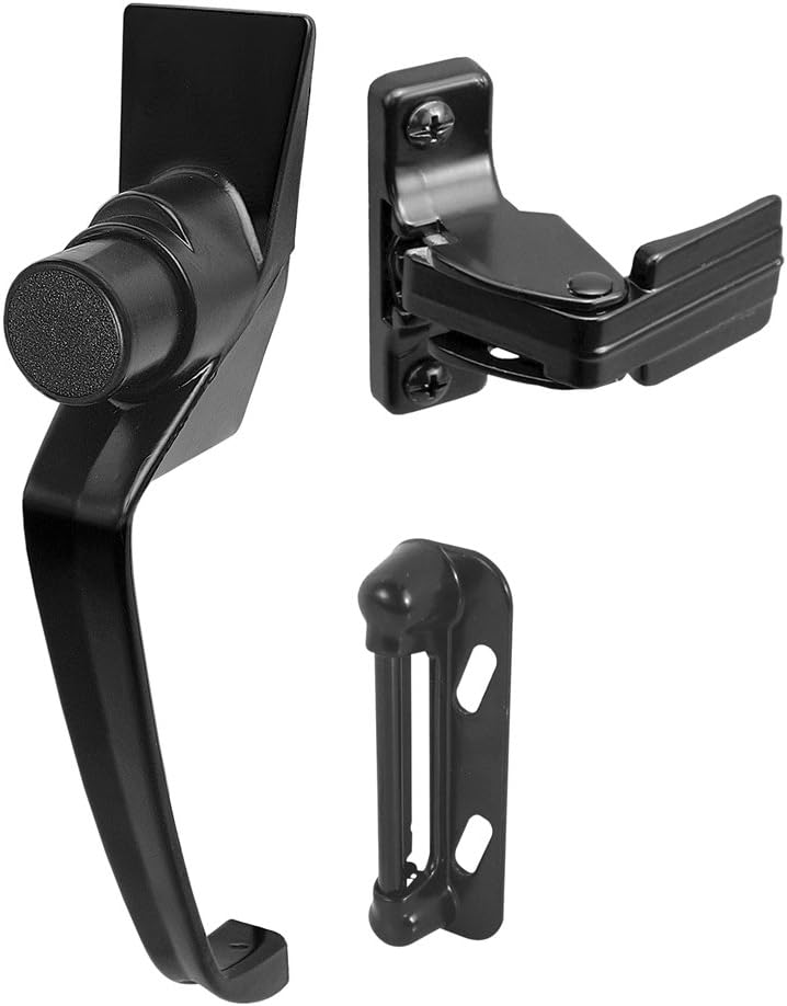 Prime-Line K 5082 Black Push Button Latch with 1-1/2 In. Hole Center (1 Set) | 1-1/2 in. Hole Center, 1 Set