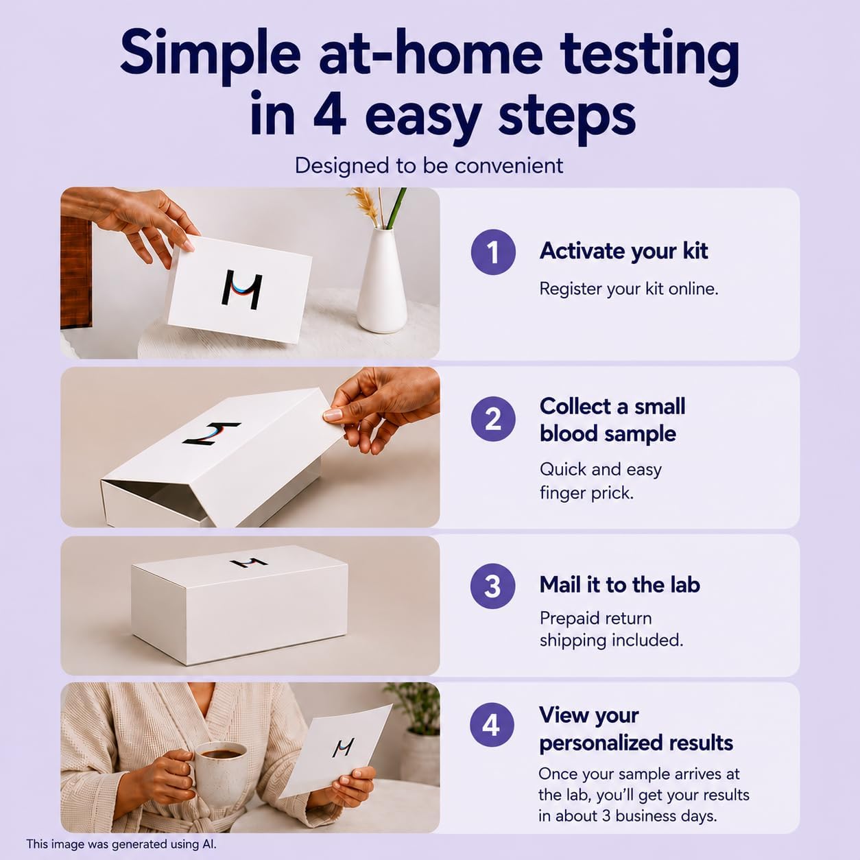 Modern Fertility Hormone Test | Reliable, Convenient at-Home Kit for Women Delivers Personalized Reports, Accurate & Fast