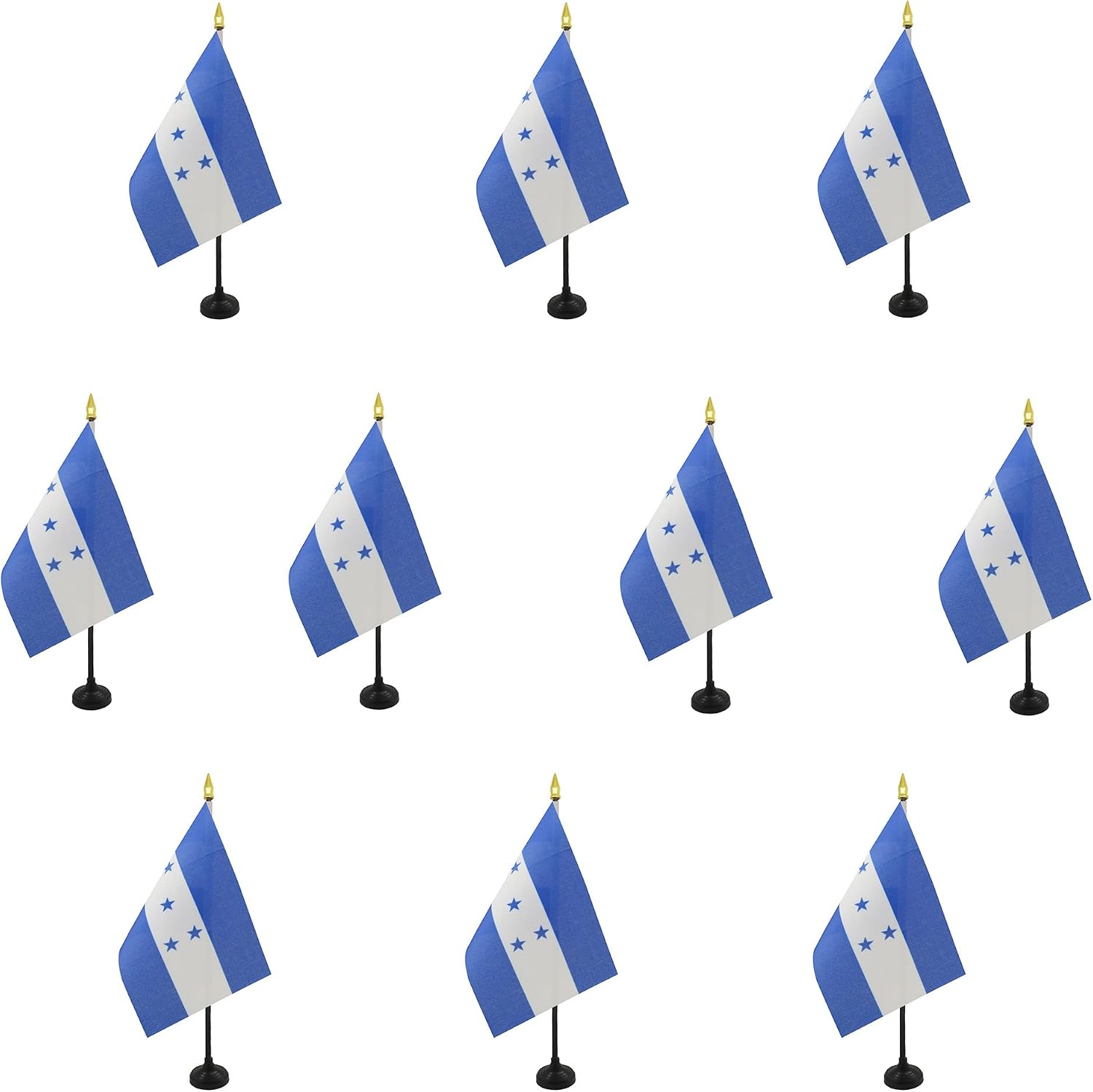 AZ FLAG Nicaragua Table Flag 4x6 in 100D Polyester Plastic Base | Indoor use Nicaraguan 15x10 cm desk flag stitched finish with reinforced edges with plastic pole and gold finial