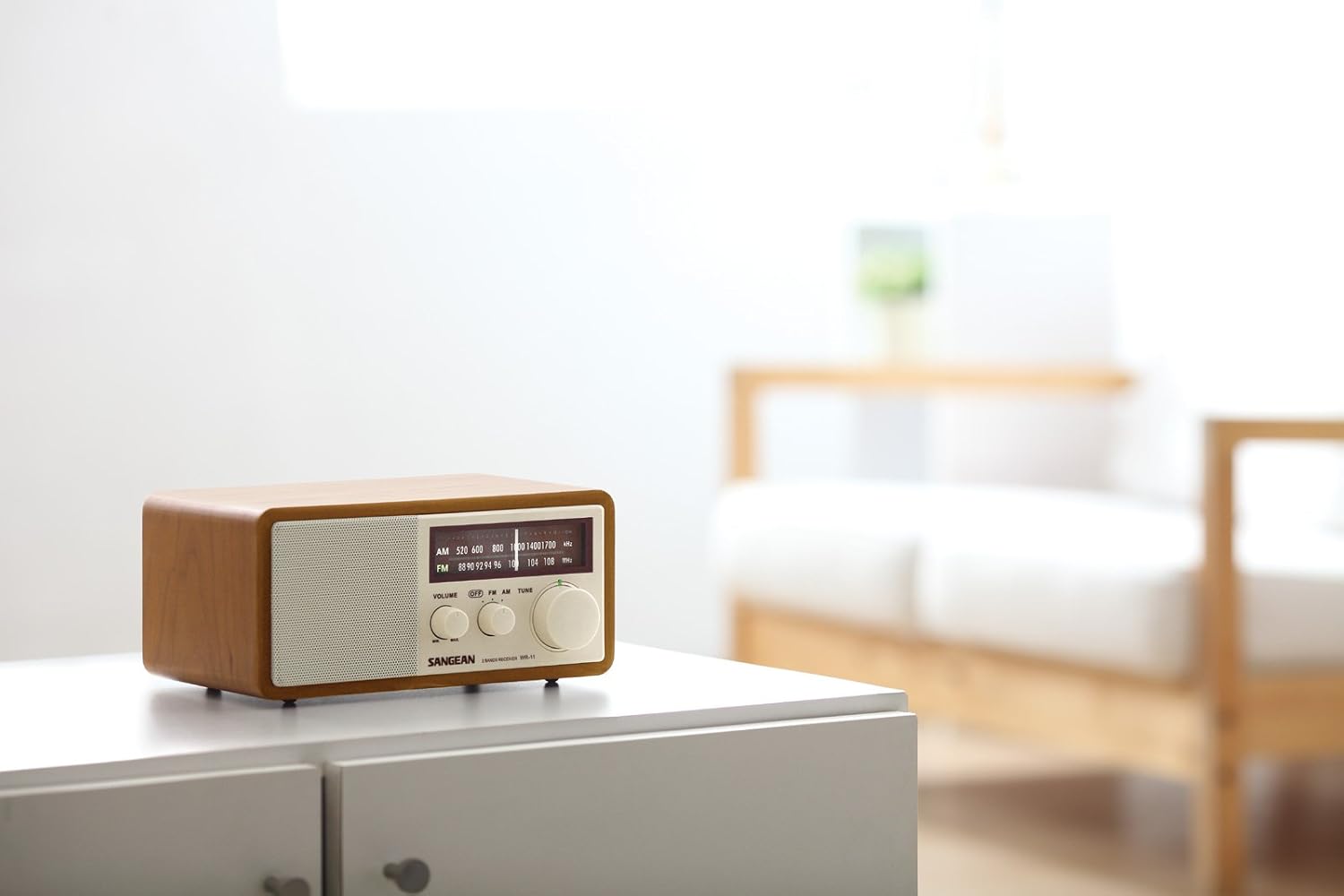 Sangean WR-11 Wood Cabinet AM/FM Table Top Analog Radio (Renewed)