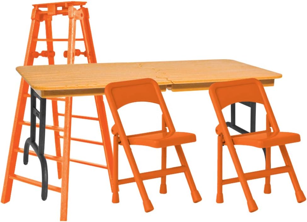 Ultimate Ladder, Table & Chairs Orange Playset for Wrestling Action Figures | Create High-Impact Matches with an Orange Breakable Table