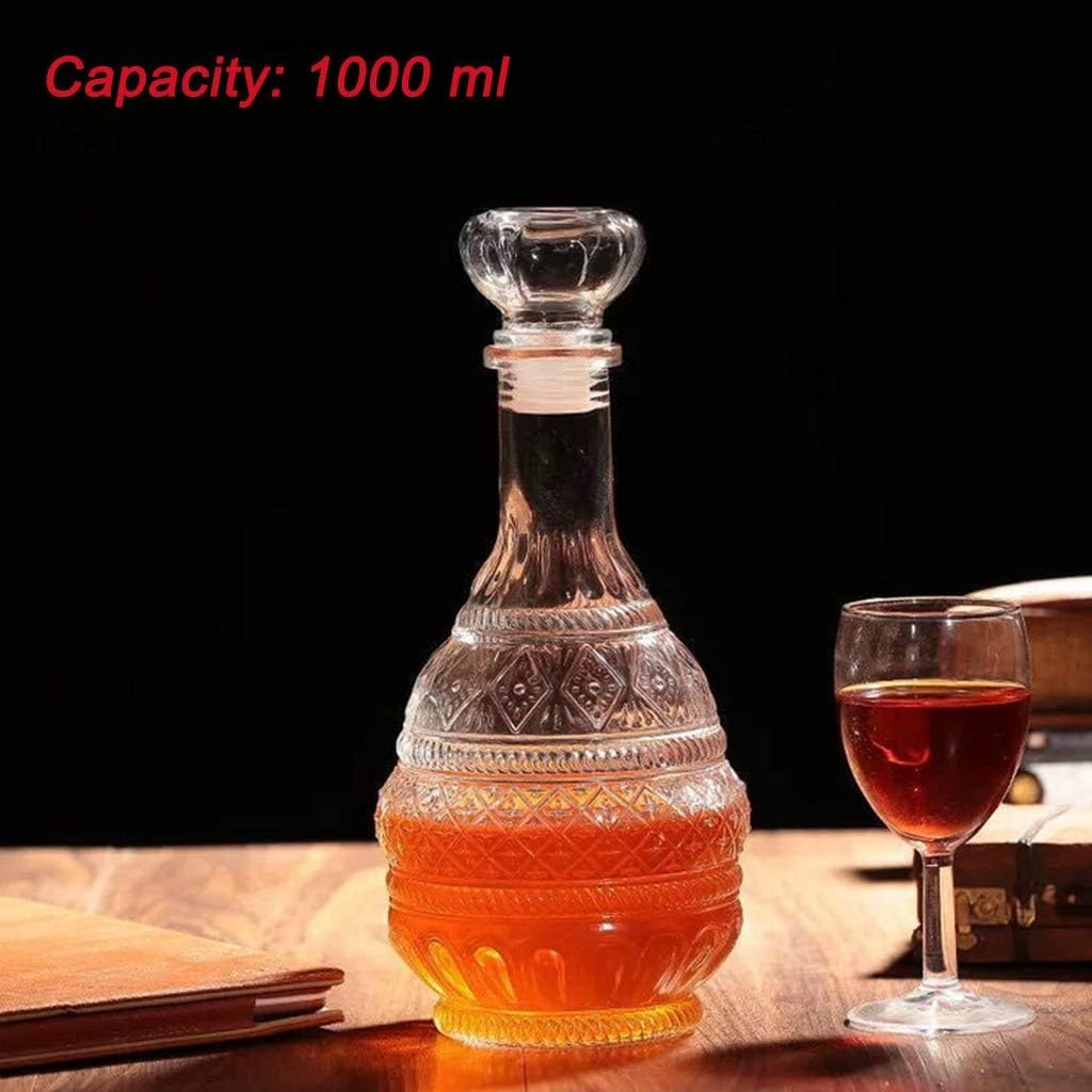MDLUU Liquor Decanter, Glass Spirits Decanter with Airtight Stopper, Whiskey Vodka Bourbon Decanter Bottle for Gift, Home, Bar, Party Decor