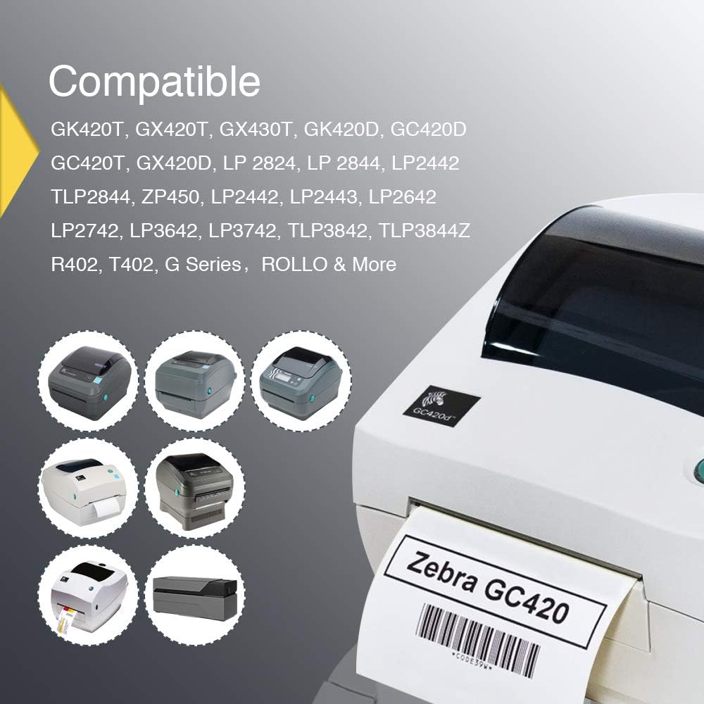 BETCKEY - 4" x 6.5" (102 mm x 165 mm) Large Shipping Labels & Multipurpose Compatible with Zebra & Rollo Label Printer,Premium Adhesive & Perforated [10 Rolls, 2500 Labels]