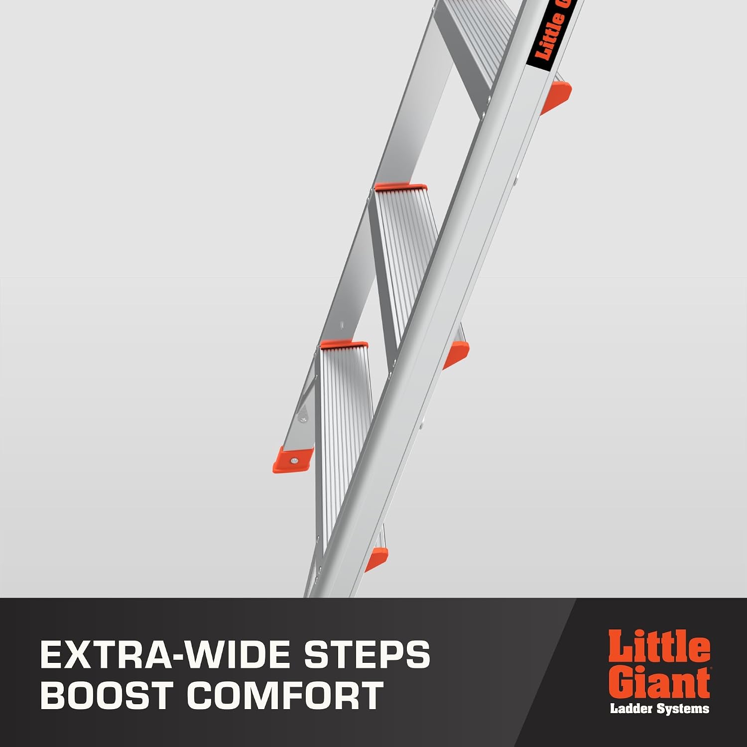Little Giant Flip N Lite 5-ft Aluminum Stepladder, 15273-001 | Ultra Lightweight Ladder, Easy Release Handle, Wide Anti Slip Steps