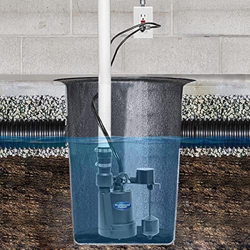 Superior Pump 92260 1/4 HP Thermoplastic Sump Pump with Vertical Float Switch, Black
