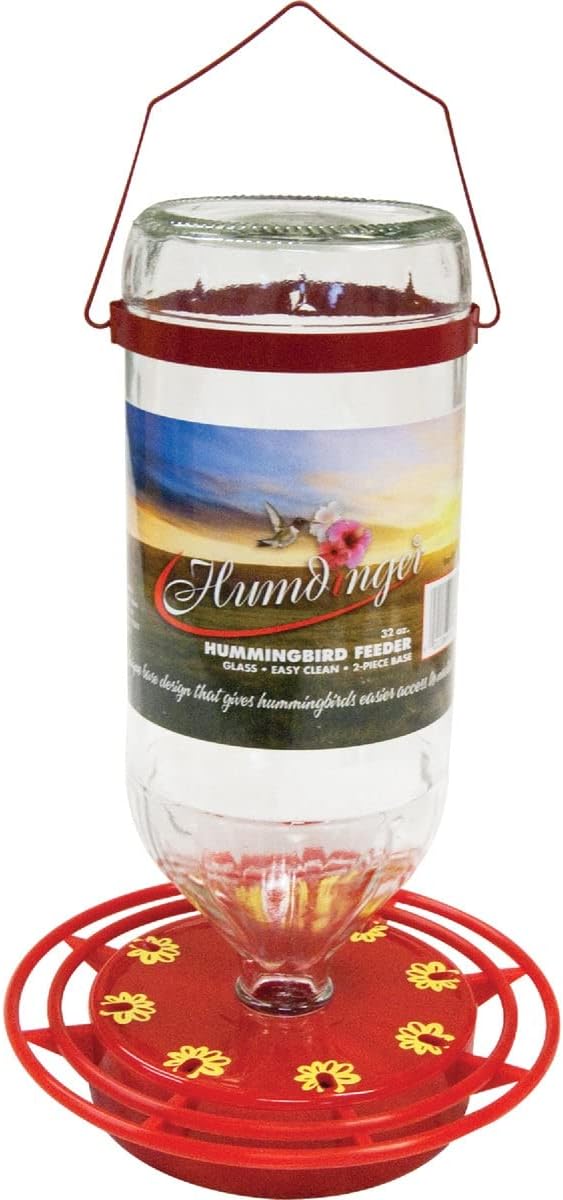 Turbine Humdinger Hummingbird Feeder Glass 32 Oz Red