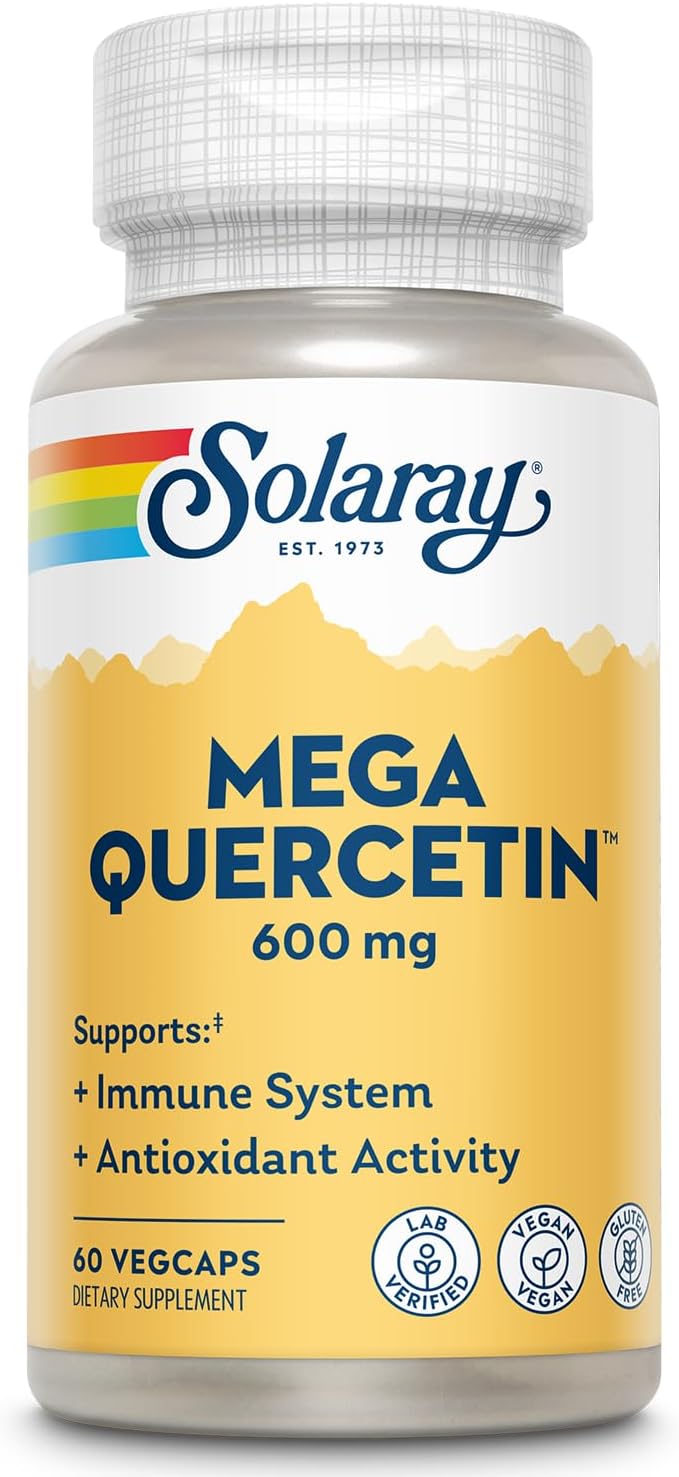 SOLARAY Mega Quercetin, 60 VegCaps | Immune, Respiratory & Cellular Support, Quercetin, Bromelain & Vitamin C, 30 Servings, Vegan, Non GMO