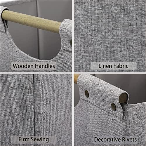 HOONEX Collapsible Storage Bins, 13x13x13 Inches Storage Cubes Linen Fabric, 3 Pack