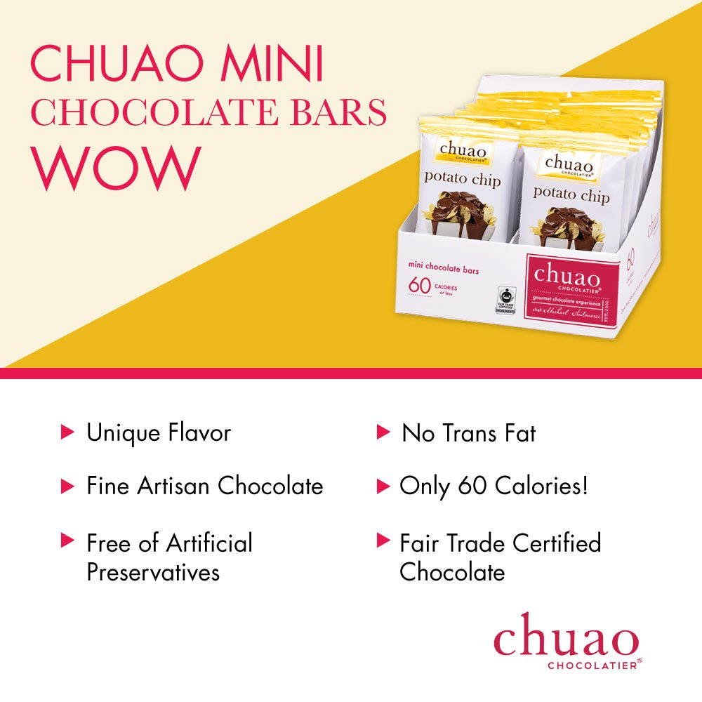 Chuao Chocolatier Salted Chocolate Crunch Dark Chocolate Mini Gourmet Chocolate Bar, 24-Ct. (0.39 oz. each)