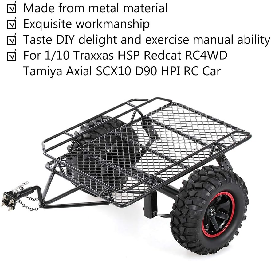 GoolRC Trailer Car Hopper Trail for 1/10 Traxxas HSP Redcat RC4WD Tamiya Axial SCX10 D90 HPI RC Crawler Car DIY