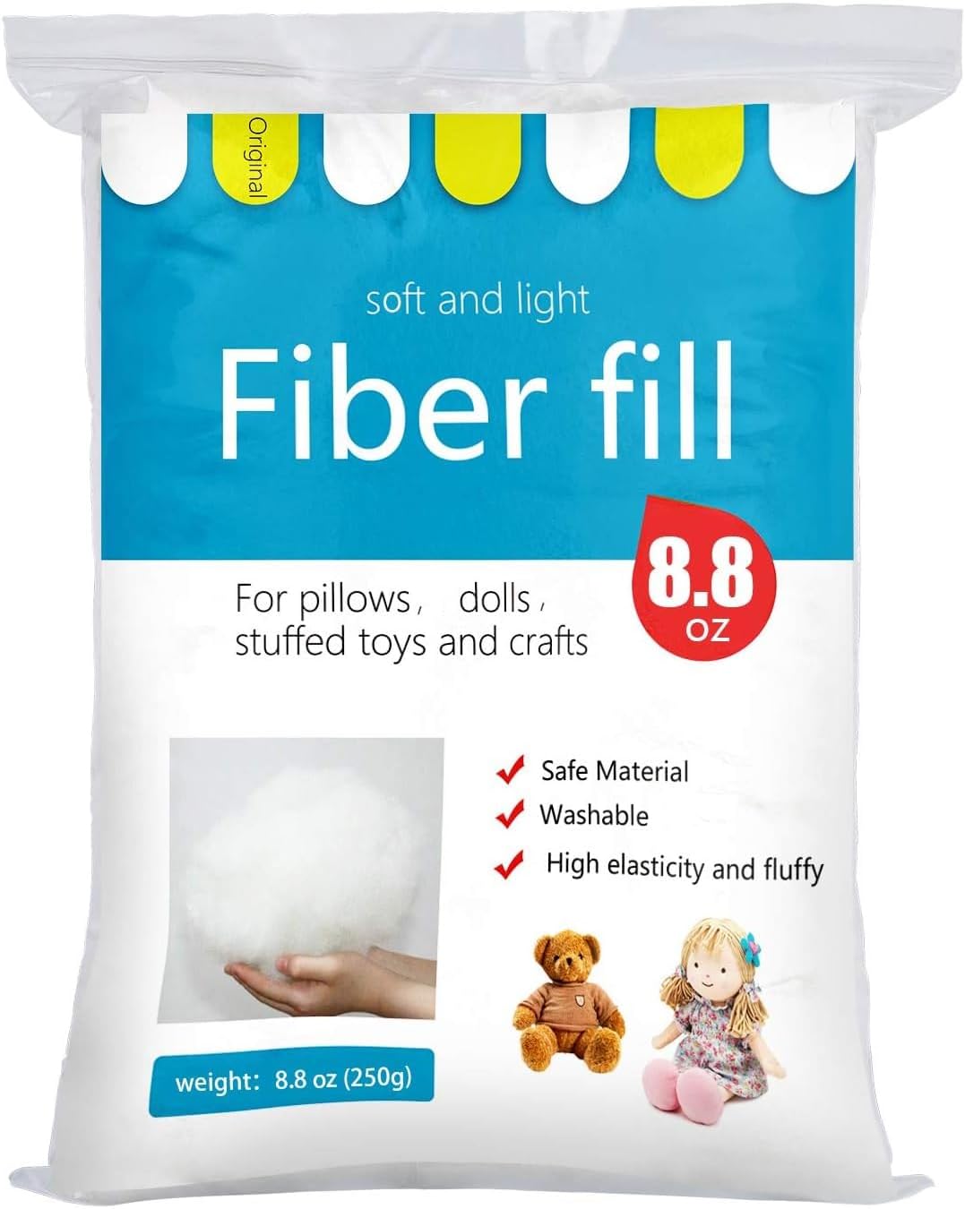 BUTUZE 250g/8.8oz Polyfill Stuffing Fiber Fill,Stuffing for Stuffed Animals