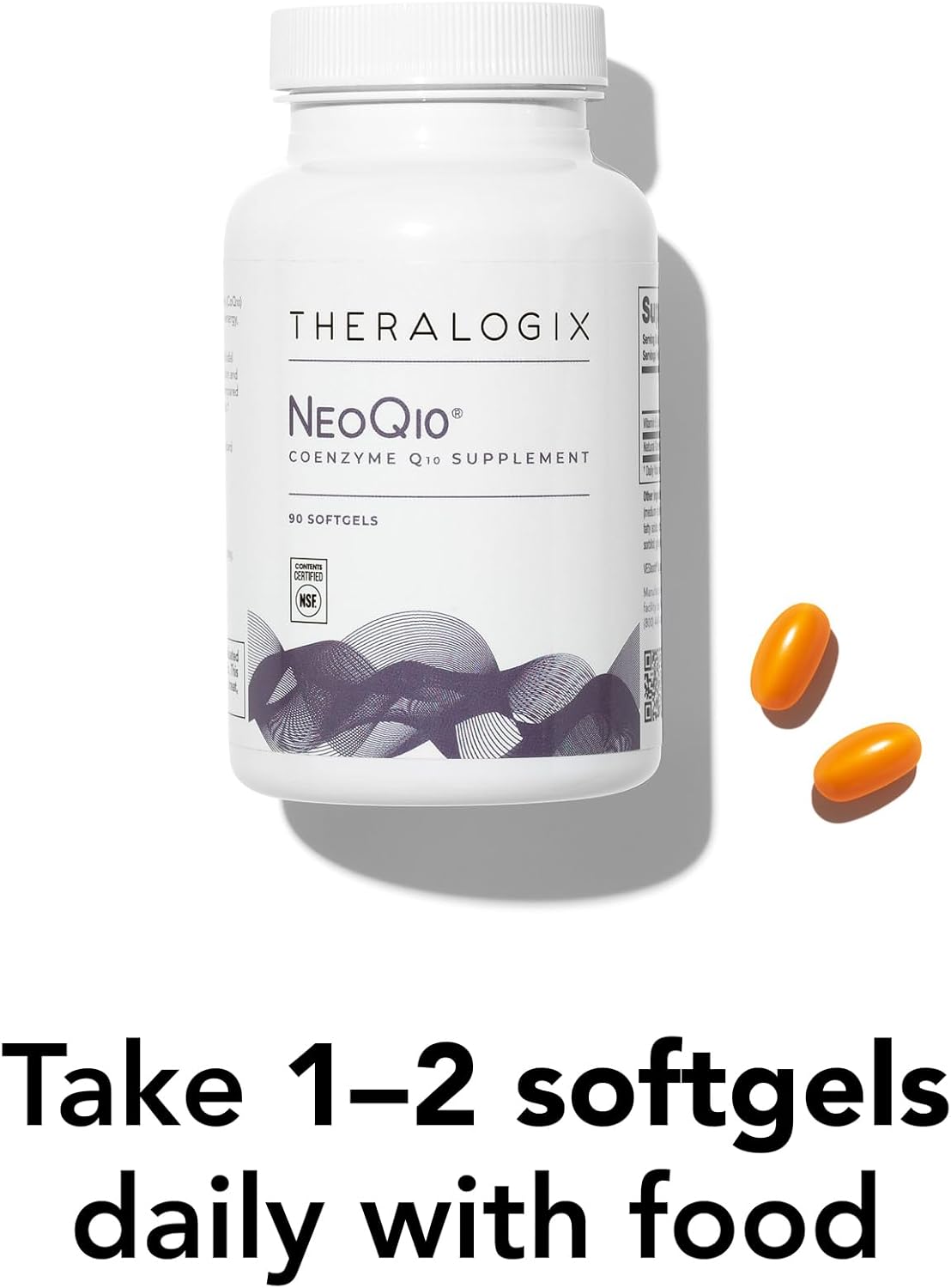Theralogix NeoQ10 Coenzyme Q10 Supplement - Heart Health & Fertility Support - CoQ10 Fertility Supplement for Men & Women* - NSF Certified - 90