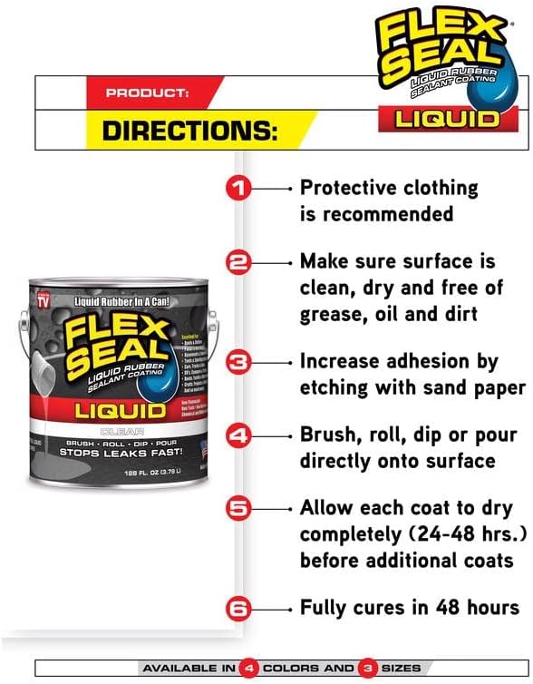 Flex Seal Liquid, 16 oz, Black, Liquid Rubber Coating Sealant, Waterproof, Flexible, Breathable, and UV Resistant, Roof Repair, Basements, RV, Campers