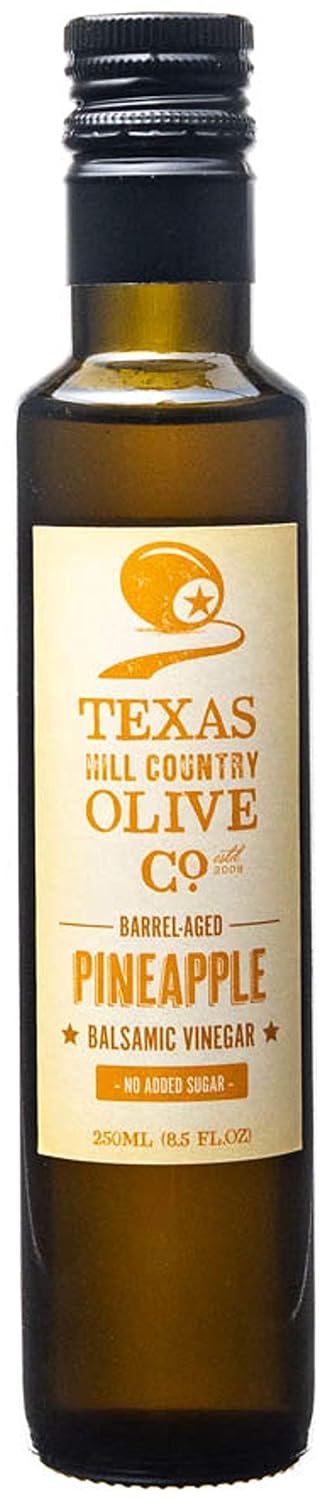 White Lemon Balsamic Vinegar - Gourmet Barrel Aged Infused Balsamic Vinegar - Great for Dressing Dipping Glazing - No Artificial Flavors or Added Sugar - Made in Texas (8.5 oz)