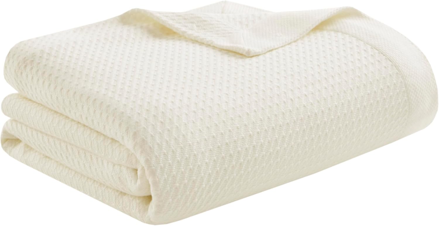 Madison Park 100% Egyptian Cotton Summer Blanket Full Queen Size Teal