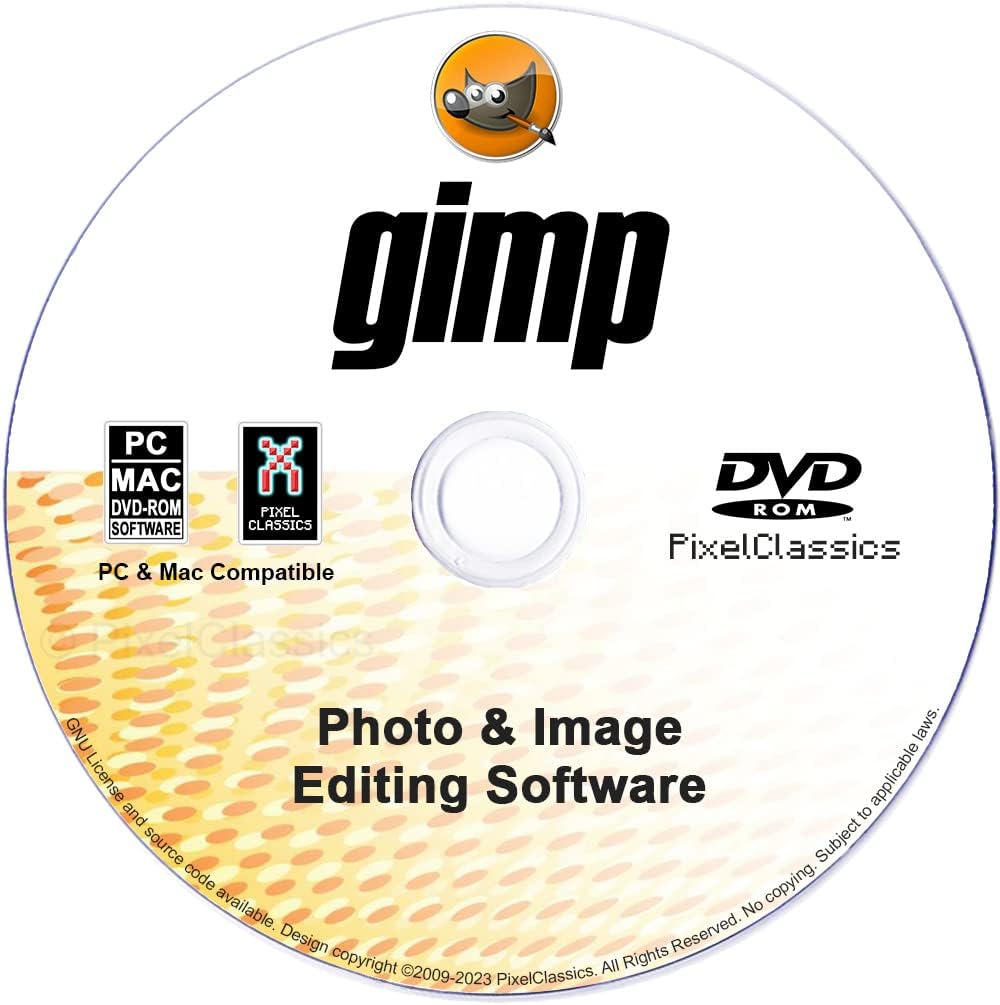 GIMP Photo Editor 2026 on CD Disc | Premium Professional Image Editing Software Compatible with Windows 11 10 8.1 8 7 Vista XP PC 32 & 64-Bit & Mac