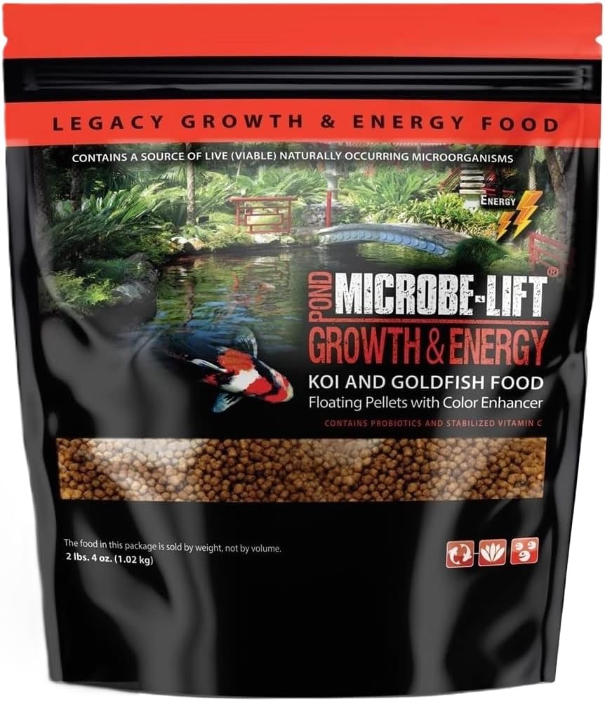 MICROBE-LIFT High Growth and Energy Floating Fish Food Pellets for Ponds, Water Gardens, and Fountains, Safe for Live Goldfish and Koi, 5.25 lbs