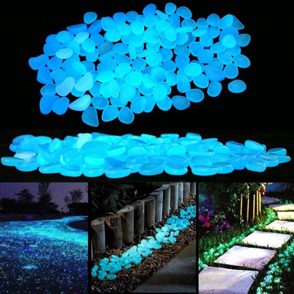 Glow in The Dark Rocks, 200PCS Fairy Garden Decorations Stones, Outdoor Decor for Patio Stepping Stone Kit