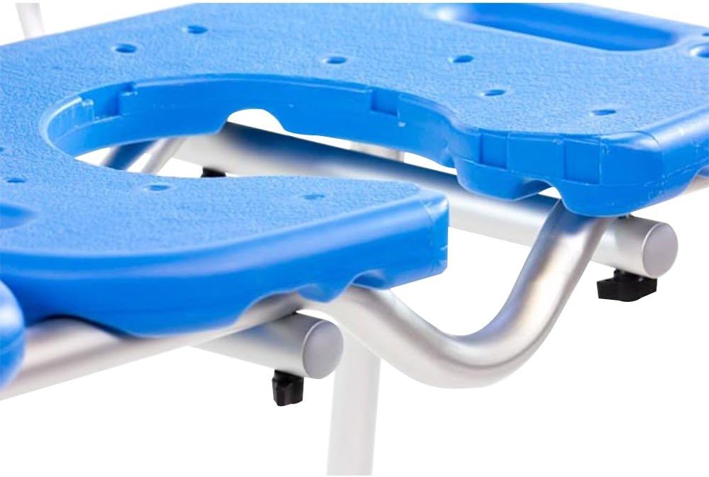 Tub Transfer Bench for Bathtub, All-Access Bath Bench with Cutout Seat | Slide Safely In & Out of the Tub - Blue, adjustable height, aluminum frame, cutout seat, extra-wide seat, cutout U-shape