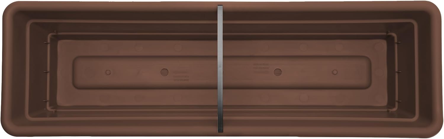 Bloem Dura Cotta Window Box Planter: 24" - Terra Cotta - with Tray, Weatherproof Resin Box, Removable Tray for Indoor & Outdoor Use, Gardening, 3 Gallon Capacity