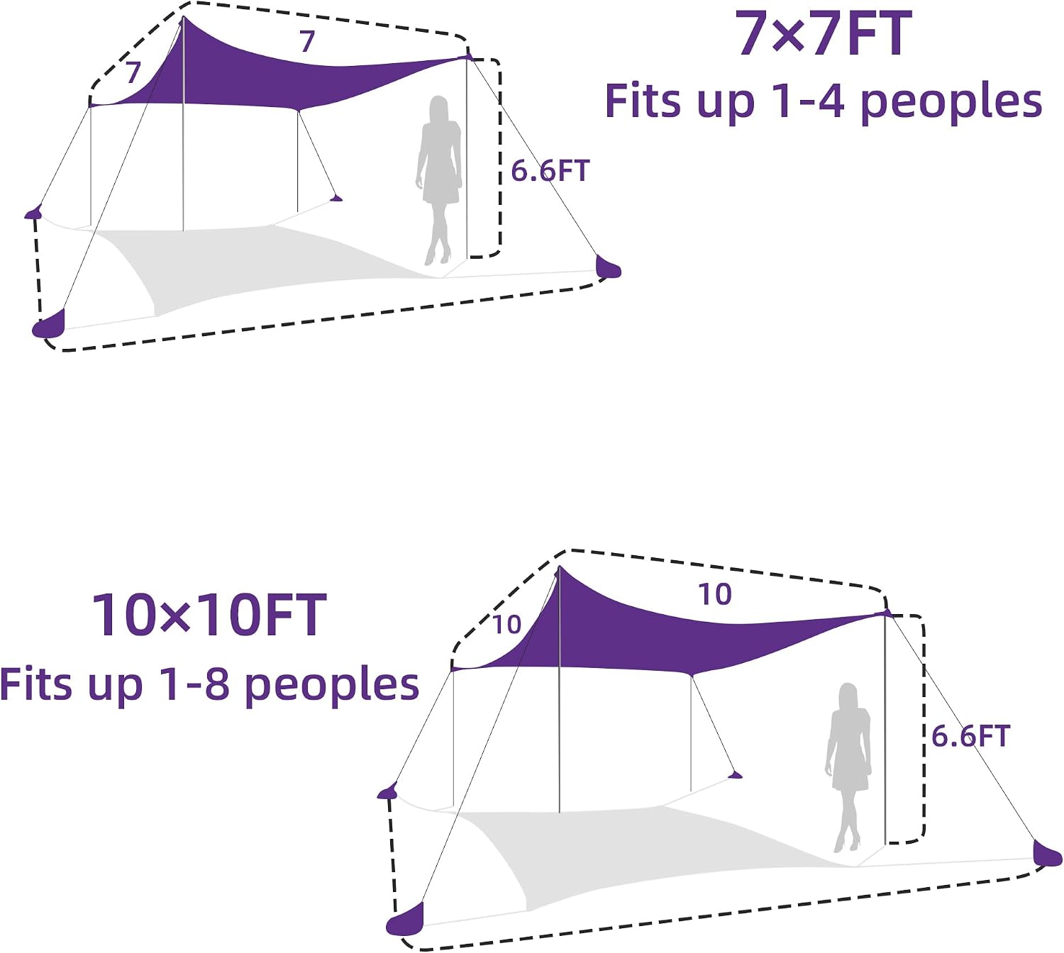 UMARDOO Family Beach Tent Canopy Sun Shade Portable 10×10FT