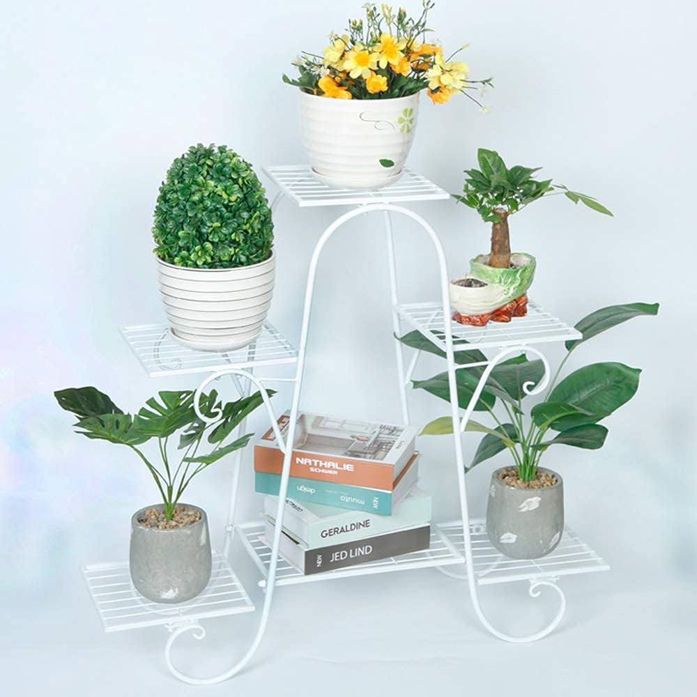 CarolynDesign 6 Tier Metal Plant Stand for Indoor and Outdoor, Multi Flower Pot Holder Shelf for Living Room Patio Lawn Garden Balcony