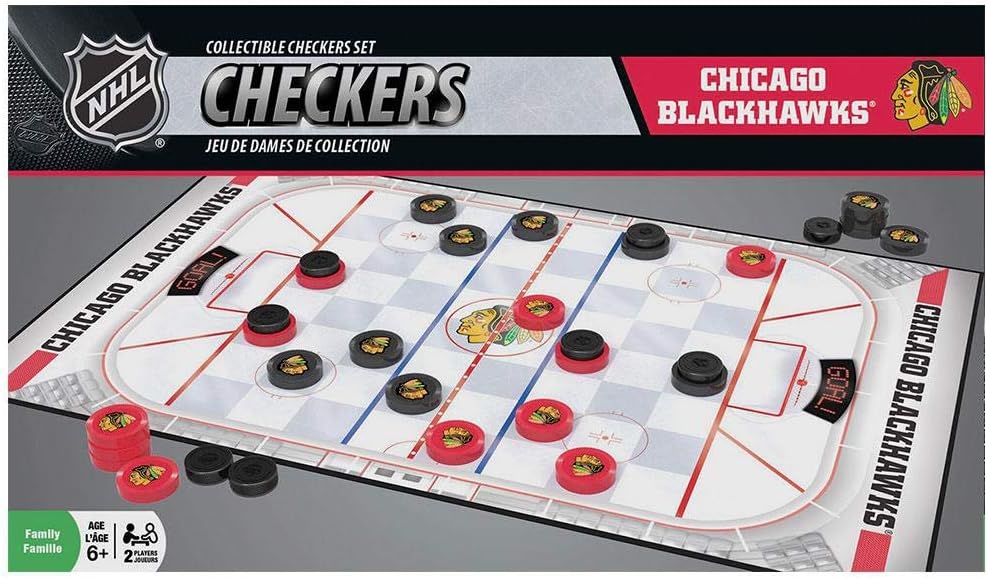 MasterPieces Officially licensed NHL League-NHL Checkers Board Game for Families and Kids ages 6 and Up