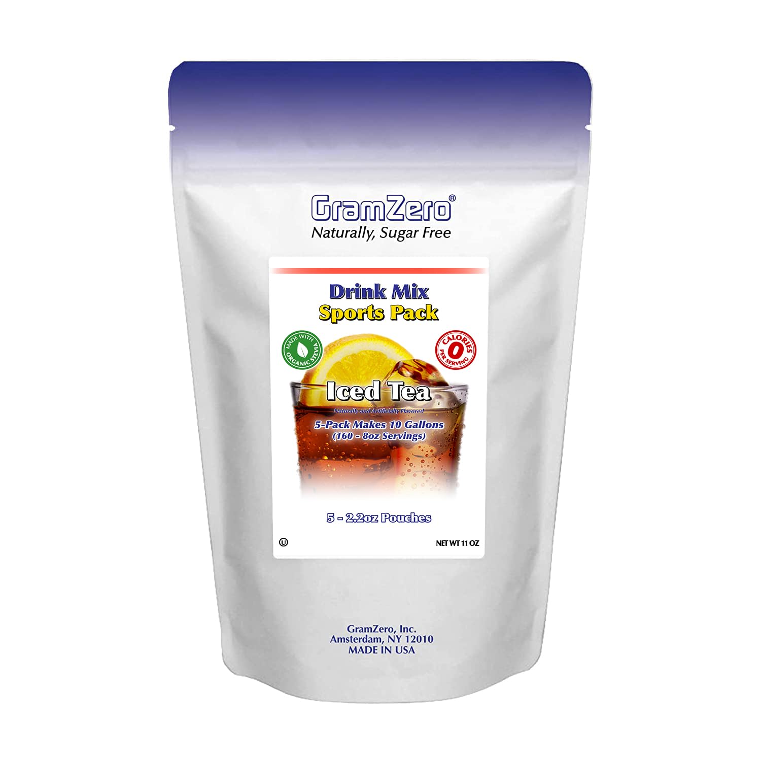 GramZero Grape Sugar Free Drink Mix Sports Pack, Great For Nutrition Club Loaded Teas, Zero Calorie, Stevia Sweetened