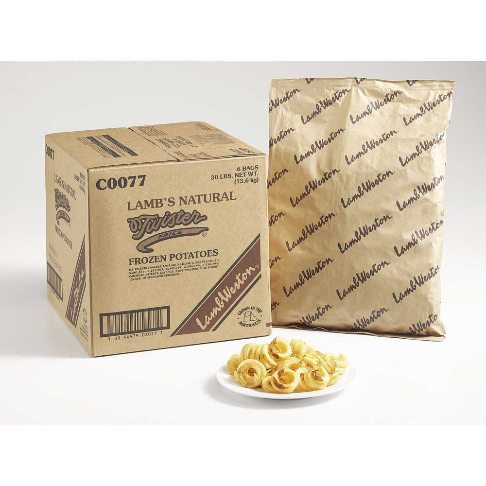 Lamb Weston Natural Twister Cut Potato Fry, 5 Pound -- 6 per case.