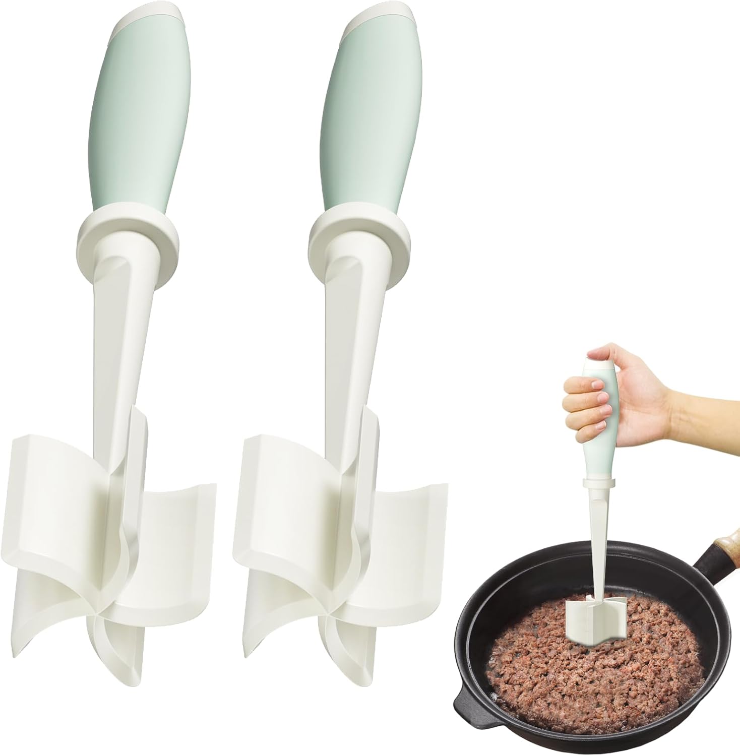 Upgrade Meat Chopper Hamburger Masher Ground Beef Smasher Utensil Mix Tool