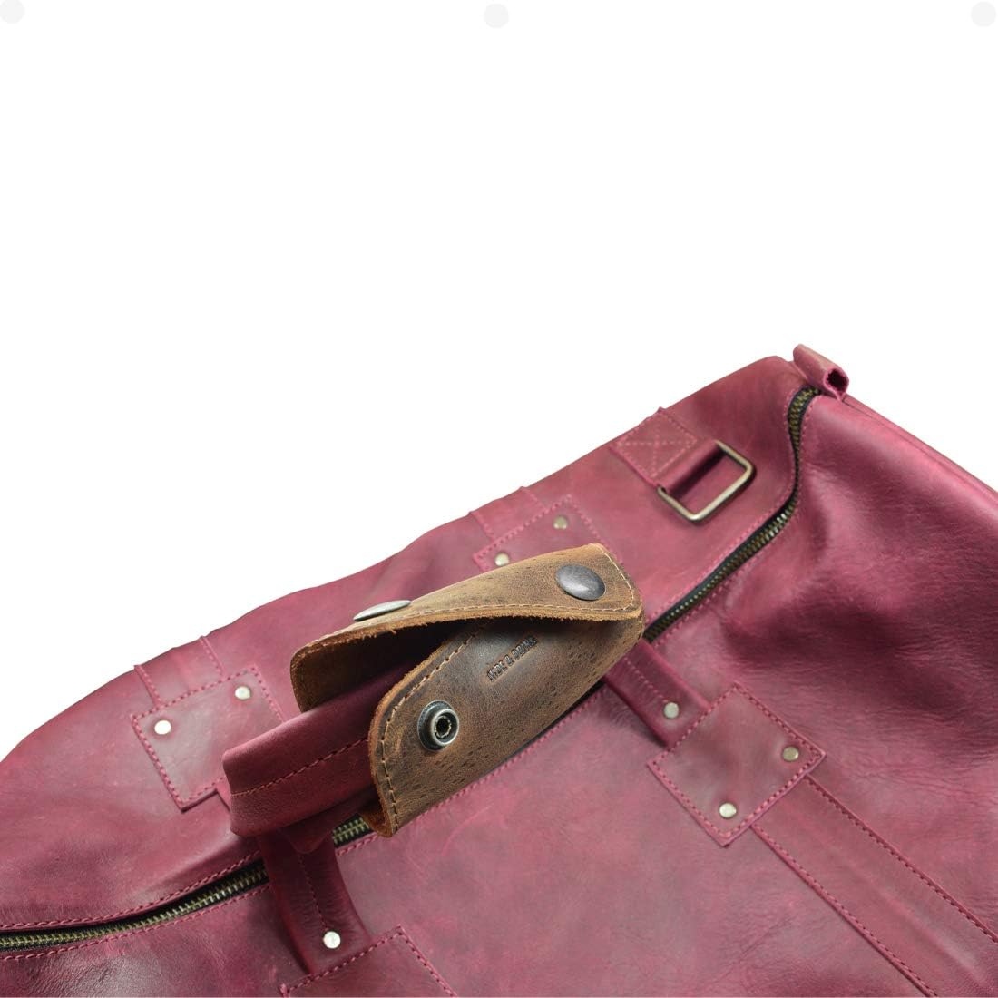 Hide & Drink, Handle Grip Replacement for Luggage Bags, Travel Accessories, Full Grain Leather, Handmade, Bourbon Brown