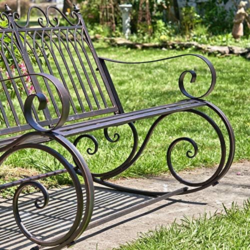 Zaer Ltd. Outdoor Metal Rocking Arm Chair (Arm Chair, Antique White)