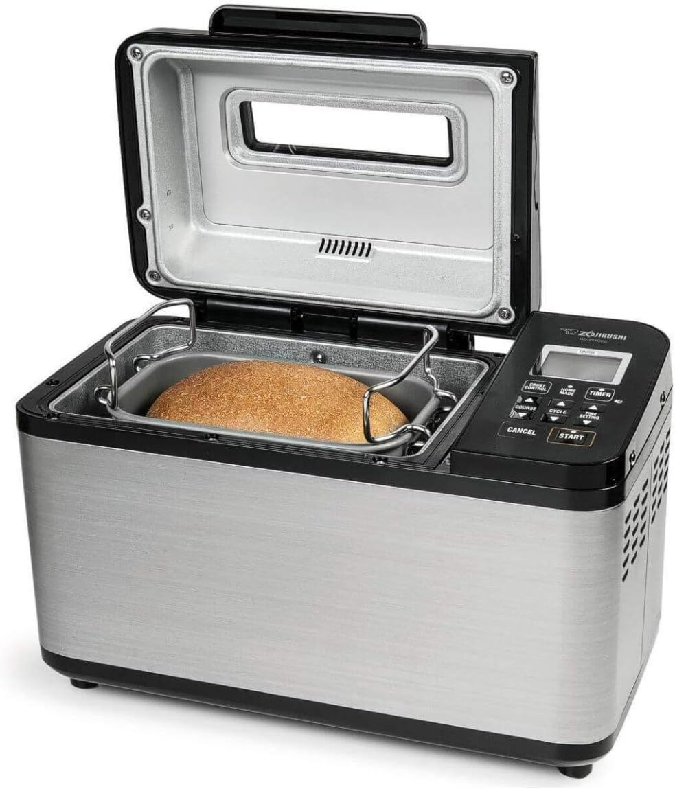 Zojirushi Bb PDC20BA Virtuoso Plus 2 Lb Breadmaker, Black | Gluten-free and whole-wheat programs, dual heaters, 13-hour timer