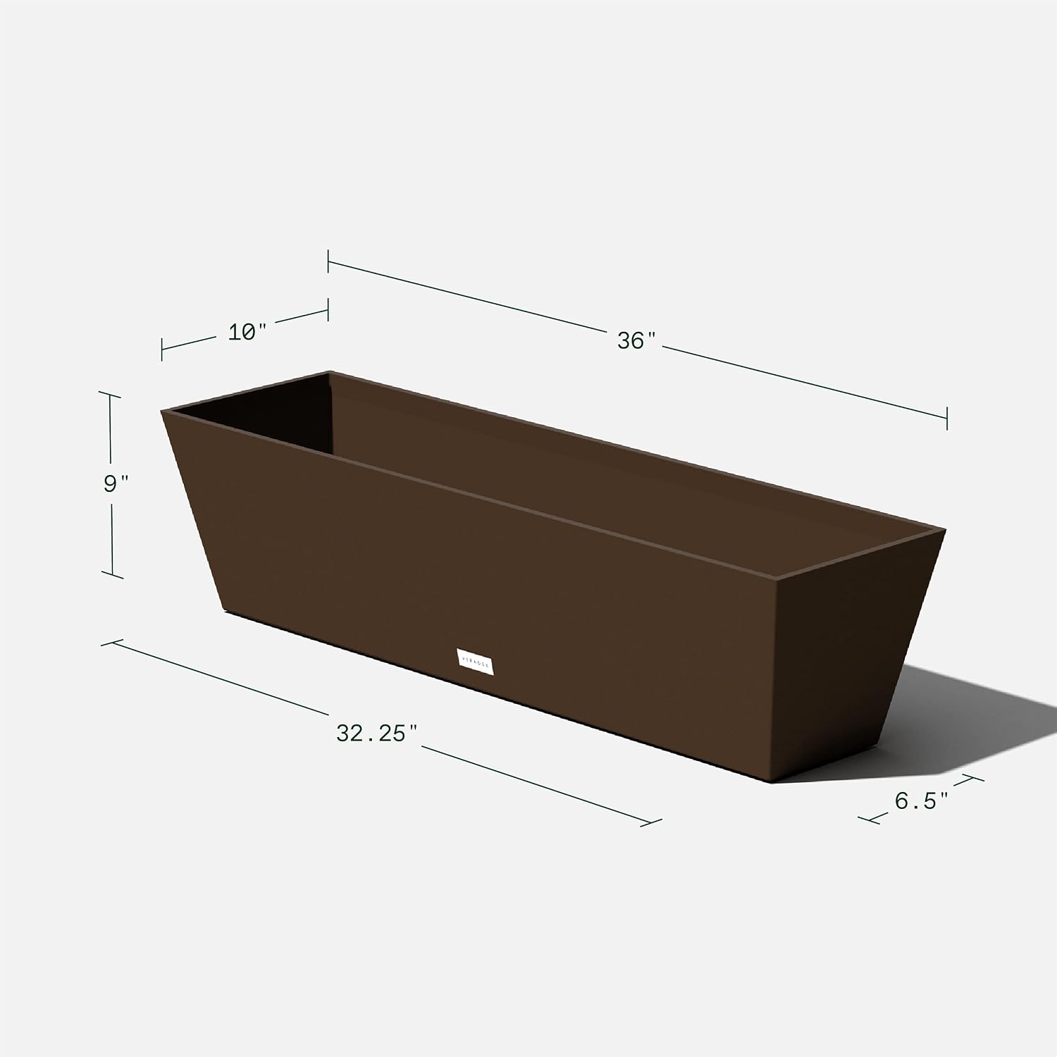 Veradek Pure Series Window Box Planter - Tapered Outdoor Planter | Made From Durable Plastic With Pre-Drilled Drainage Holes. Modern Patio/Tabletop Décor for Plants and Flowers