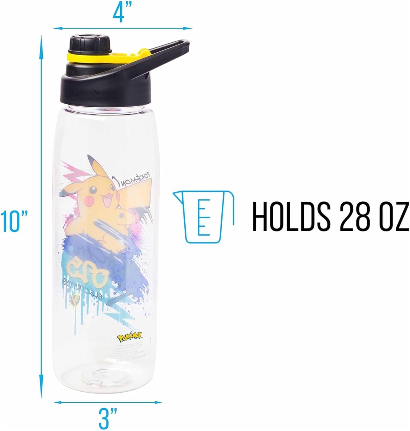 Silver Buffalo Pokémon Skate Graffiti, Water Bottle, 28oz