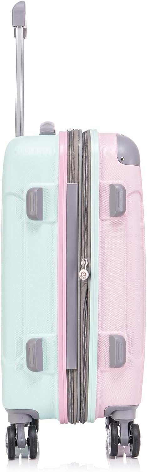Rockland London Hardside Spinner Wheel Luggage, White, 3-Piece Set (20/24/28)