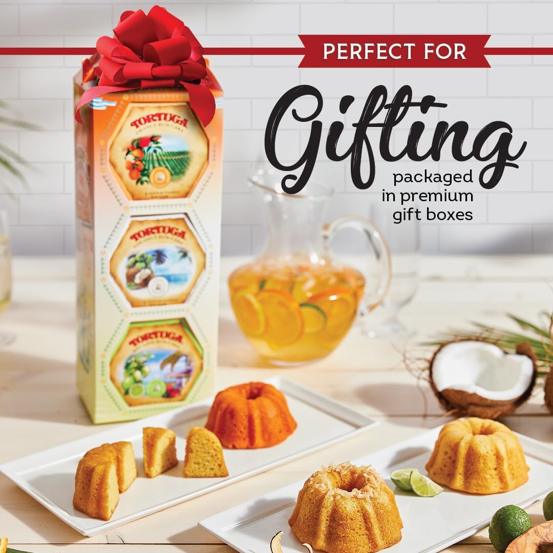 TORTUGA Provenance Rum Cake Variety Pack – 4 oz. - 6 Pack - The Perfect Premium Gourmet Gift for Stocking Stuffers, Gift Baskets