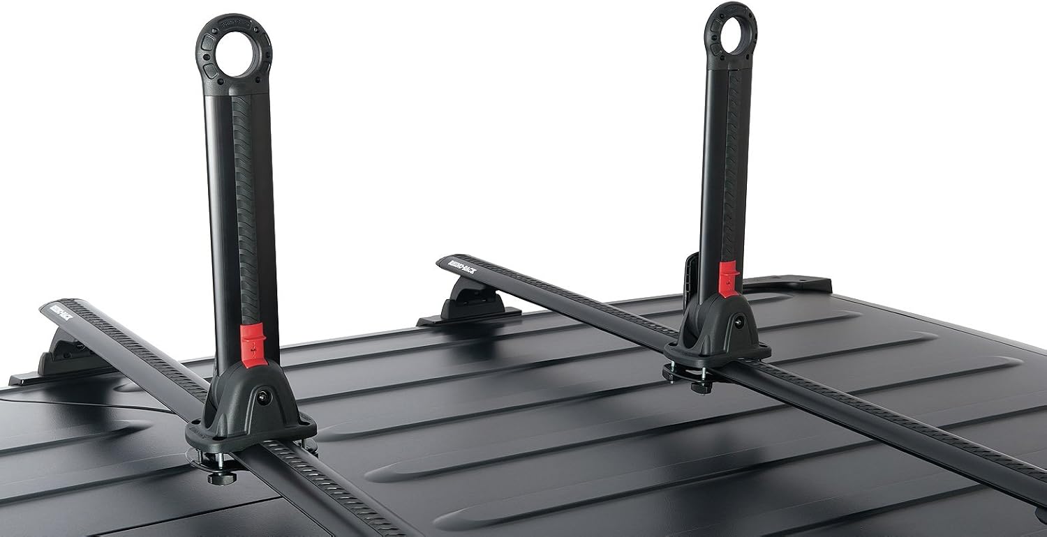 Rhino-Rack Nautic Kayak Roof Rack, Stack Up to 4 Kayaks Side by Side, Folds Down for Storage, Includes 4 Rapid Tie Down Straps