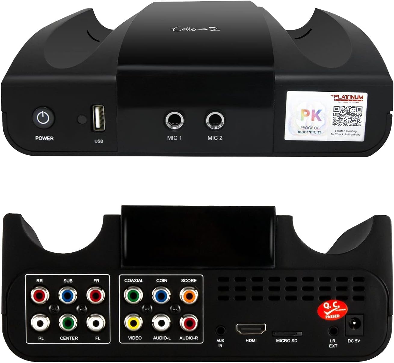 The Platinum Karaoke Machine for Tv, Professional Karaoke System with 2upgraded Wireless Microphones, Features Over 23k Songs, 7k Filipino Tagalog