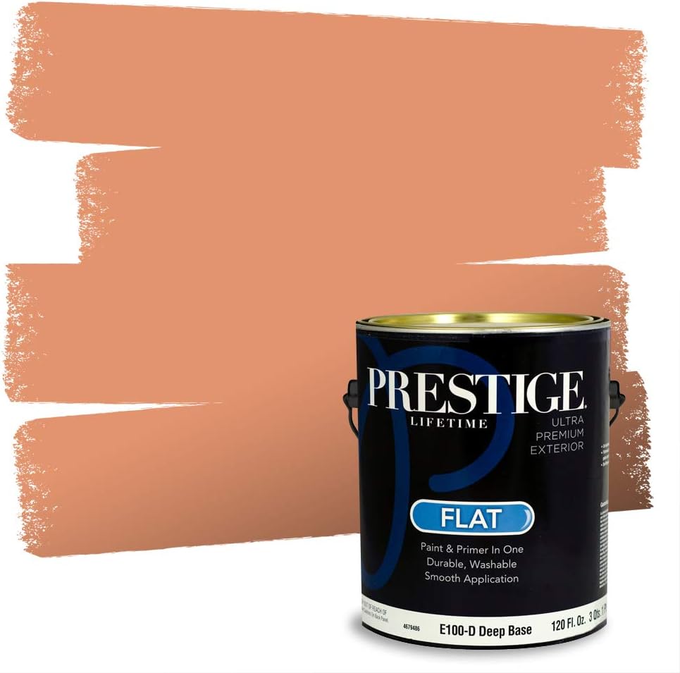 PRESTIGE Paints Exterior Paint and Primer In One, 1-Gallon, Semi-Gloss, Comparable Match of Sherwin Williams* Captivating Cream*