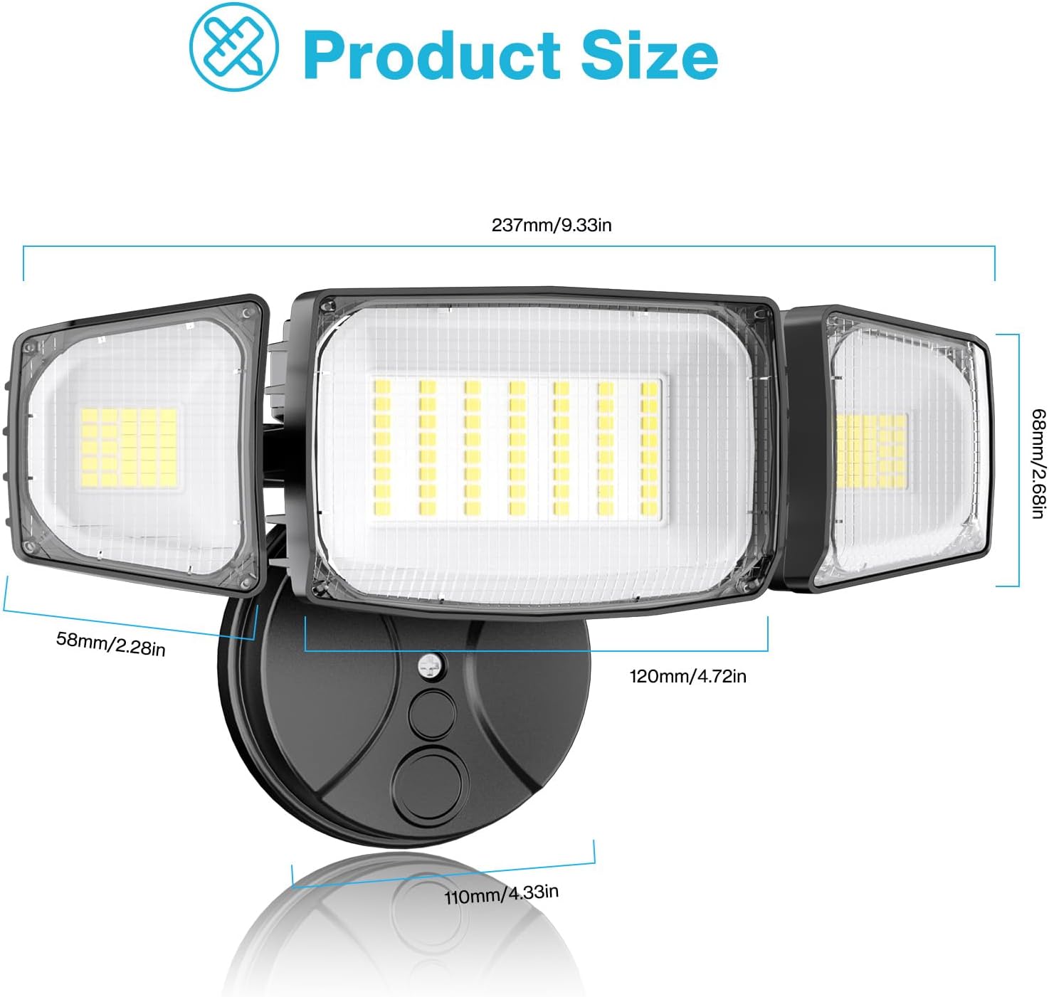Olafus 80W Flood Lights Outdoor, Switch Controlled 8000LM LED Security Lights, IP65 Waterproof Outside Floodlights