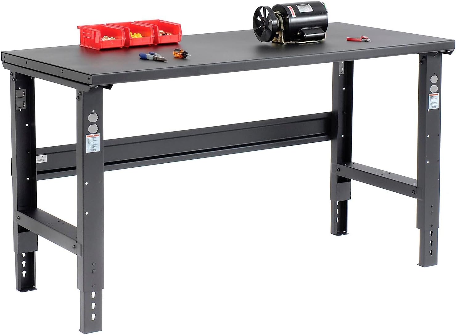 Global Industrial Adjustable Height Workbench C-Channel Leg, 60" W x 30" D