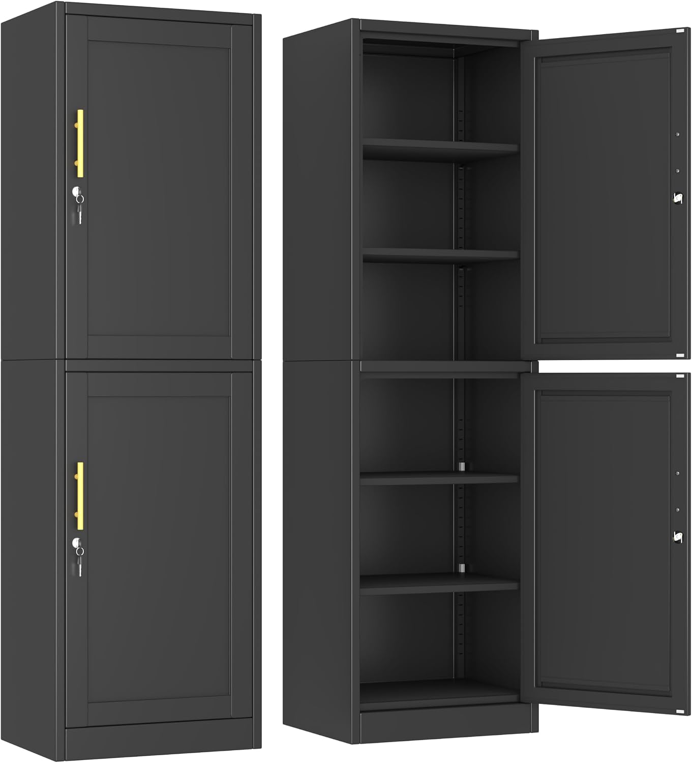 Ckzbx Tall Narrow Storage Cabinet 66.93" H Tall Bathroom Cabinet Metal Pantry Cabinets, 4 Adjustable Shelves for Kitchen, Home Office, Living Room, Dinning Room (20 inches Wide White)