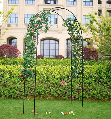 1. GO Steel Garden Arch, 7'8" High x 4'5" Wide, Garden Arbor for Various Climbing Plant, Outdoor Garden Lawn Backyard